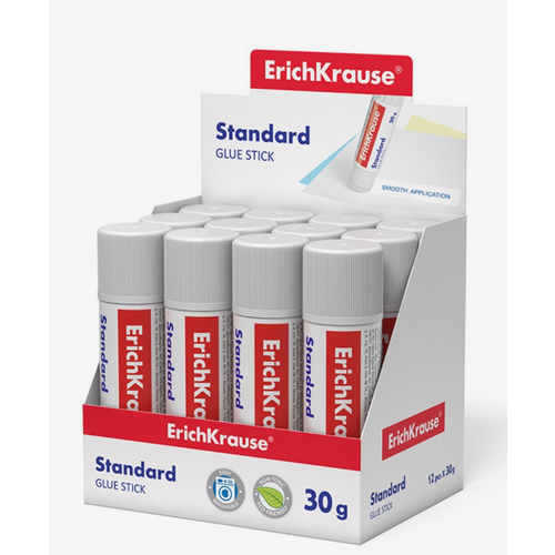 Клей-карандаш ErichKrause Standard, 30 гр, 12 шт