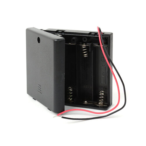 Отсек для элементов питания ROBITON Bh4xAA/switch с выключателем и двумя проводами PH1