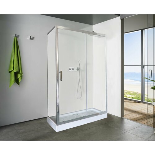 Душевой уголок Grossberg GS4170 прямоугольный 100х80см хромированный профиль