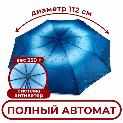 Зонт RAINDROPS, синий, голубой