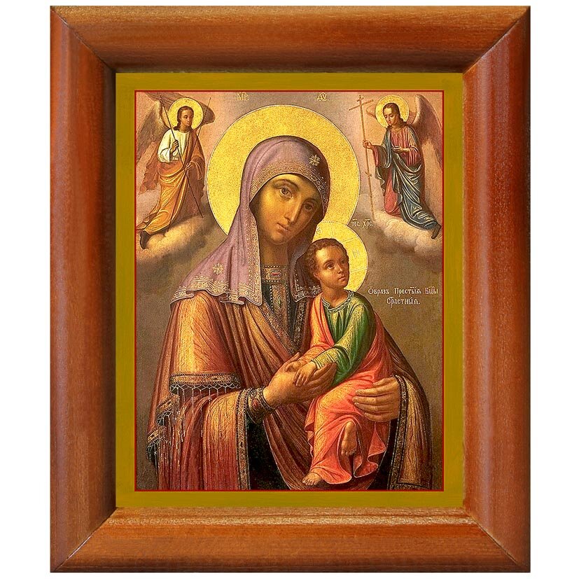 Икона Божией Матери "Страстная", в деревянной рамке 8*9,5 см