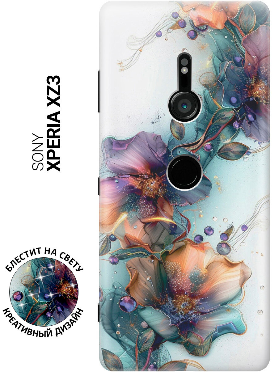 Силиконовый чехол на Sony Xperia XZ3 с принтом "Мистические цветы"