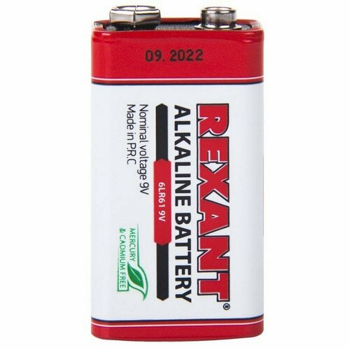 Батарейка алкалиновая rexant alkaline battery крона 9v 30-1061 eveready black battery 9v