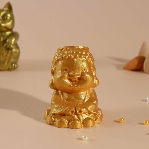 Подставка для благовоний Будда 5,5х6,5х7 см золотой
