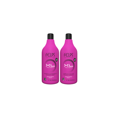 FELPS XL TREATMENT Кератин для выпрямления волос . Комплект 1000/1000 МЛ. Выпрямление + питание