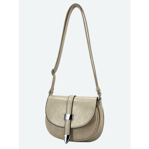 Сумка кросс-боди Raffinni, фактура гладкая, светло-бежевый