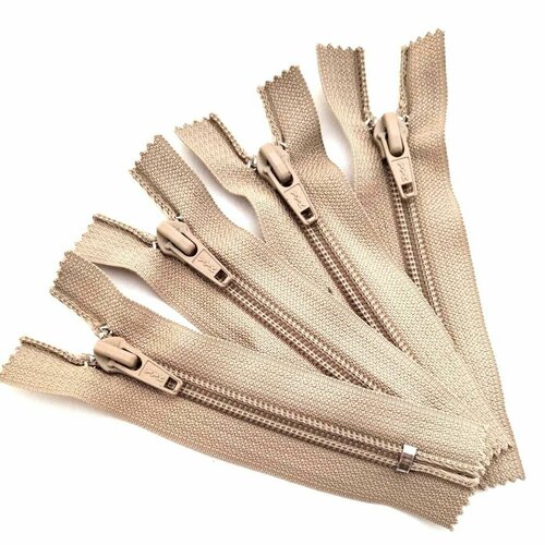 Молния обувная 10 см бежевая 10 шт неразъемная спиральная Тип 7 380₽