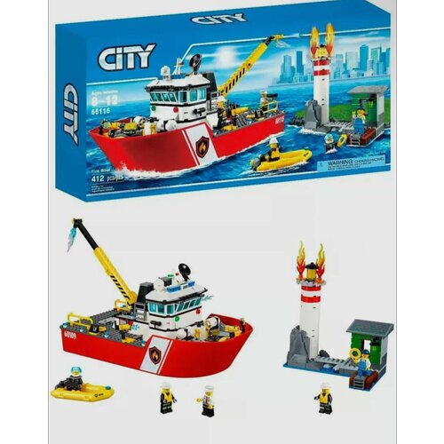 Конструктор 66116 CITIES Пожарный катер 412 дет. lego city 60109 пожарный катер 412 дет