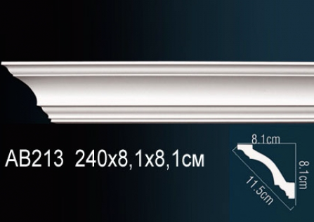 Карниз Perfect потолочный 81x81 мм плинтус полиуретановый под покраску AB 213-1 шт