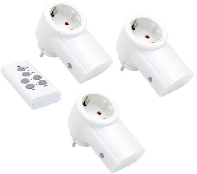 фото Радиоуправляемая розетка c пультом RX-003 (один пульт, три розетки) 10-6030