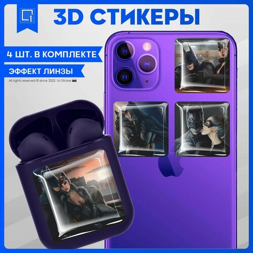 Наклейки на телефон 3D Стикеры DC Бэтмен и Женщина кошка наклейки на телефон 3d стикеры женщина кошка v4