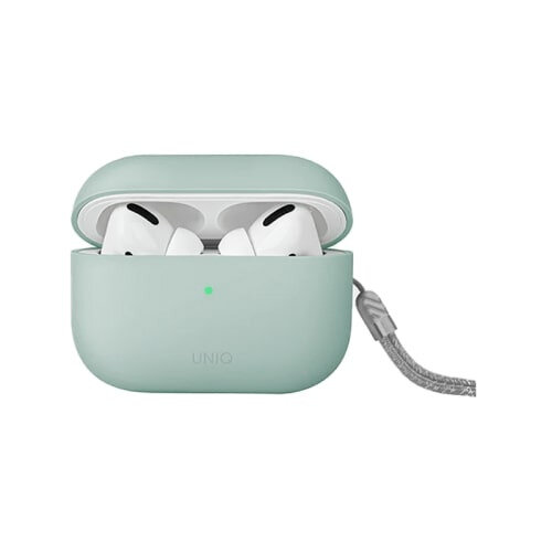 Силиконовый чехол Uniq Lino Hybrid Liquid Silicon для AirPods Pro 2 Green зеленый AIRPODSPRO2-LINOGRN