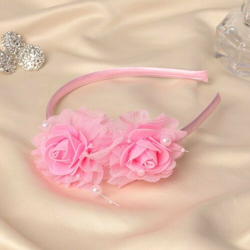 Ободок для волос Выбражулька роза, 0,9 см, розовый выбражулька розовый