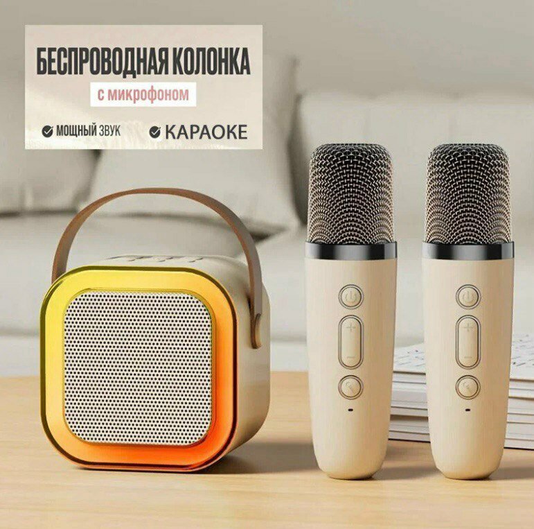 Беспроводная караоке-колонка с микрофонами
