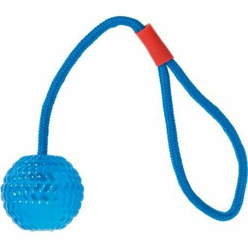 FL1030997 FLAMINGO Игрушка Мяч на верёвке ф 6,5 см/38 см, прочная термопластичная резина, цвет мяч на верёвке 100 см ф 5 см