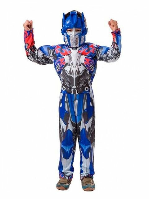 Карнавальный костюм с мускулами для мальчика Оптимус Прайм с маской