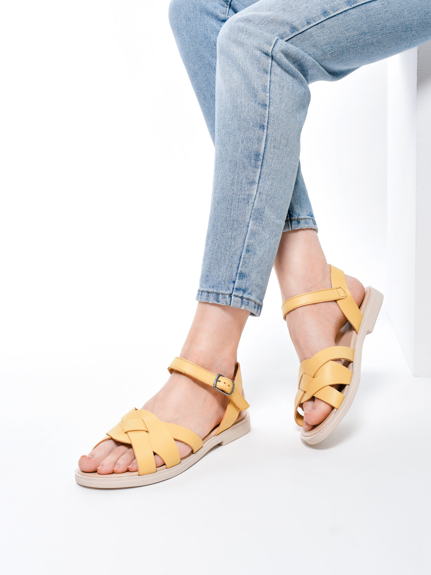 Сандалии Belwest женские кожаные, размер 40, бежевый