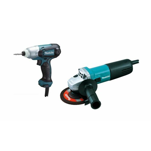 Набор Makita шуруповерт TD0101 углошлифовальная машина 9555HN DK0169 10790₽