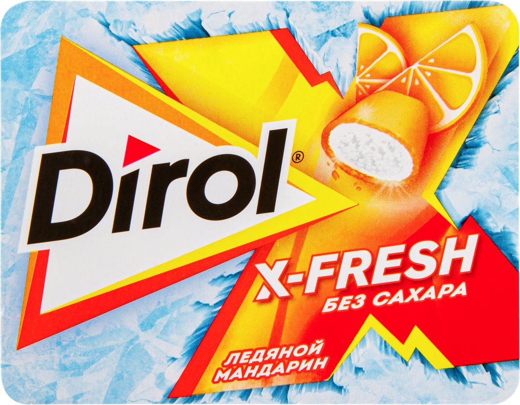 Жевательная резинка DIROL X-Fresh Ледяной мандарин, 16г