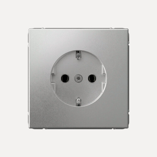 Изображение товара Механизм розетки с заземлением Systeme Electric ArtGallery 16А алюминий GAL000343 (комплект из 5 шт.)