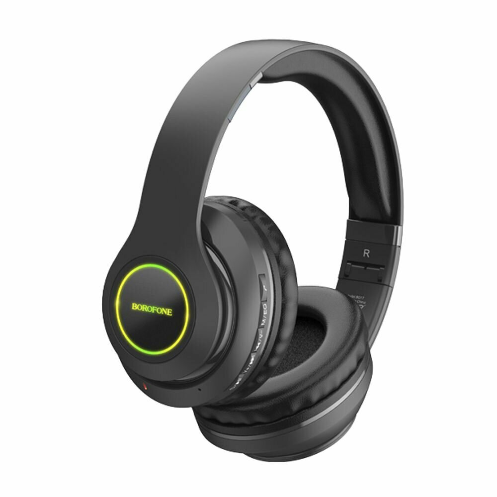 Bluetooth гарнитура BOROFONE BO17 BT 5.0, 3.5мм, накладная, громкость +/- (черный)
