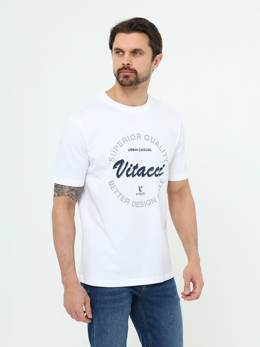 Футболка VITACCI, 1 шт., размер 52-54, белый