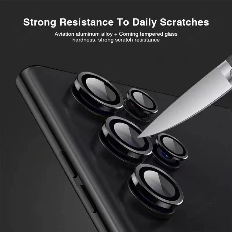 Защитные линзы (стекла) Black для камеры Samsung S24 Ultra ( 5шт) — фото 1