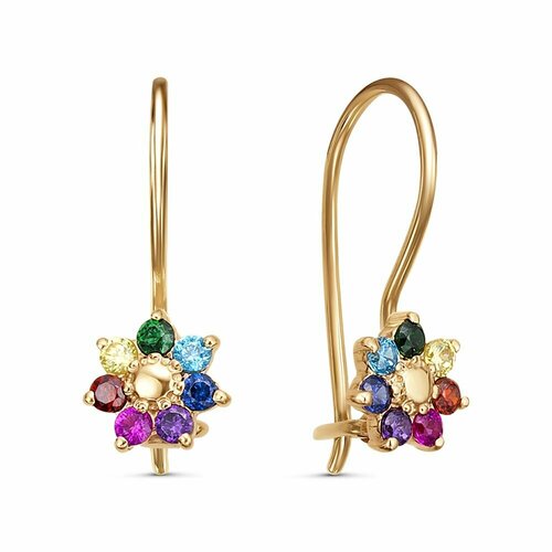 Серьги Nasip, красное золото, 585 проба, фианит