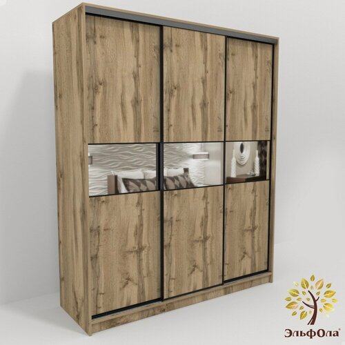 Изображение товара Шкаф-купе ЭльфОла "Гамма" трехстворчатый 265х60х220 см, дуб вотан