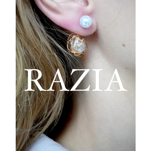 Серьги двусторонние , золотой, мультиколор