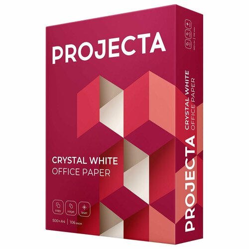 Бумага офисная А4, 80 г/м2, 500 л, марка А, PROJECTA ULTRA, Россия, 162% (CIE)
