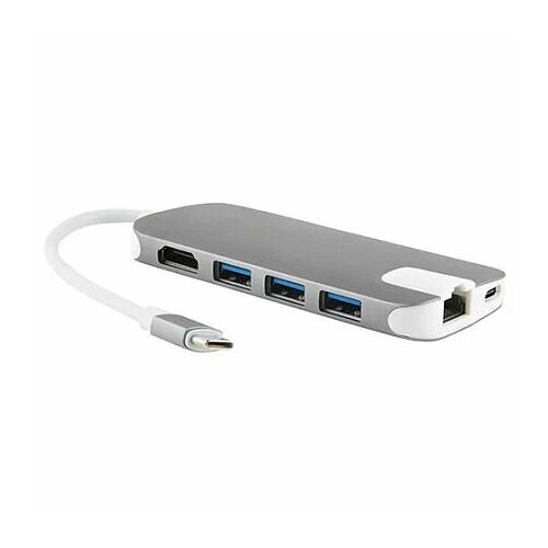 Адаптер moonfish Multiport Type-C 8 в 1 серый 7249₽