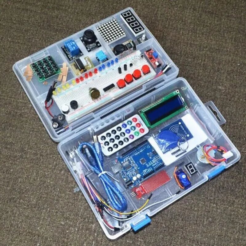 Стартовый набор для Arduino UNO R3, RFID, обучающий комплект в розничной коробке, New plastic box — фото 1