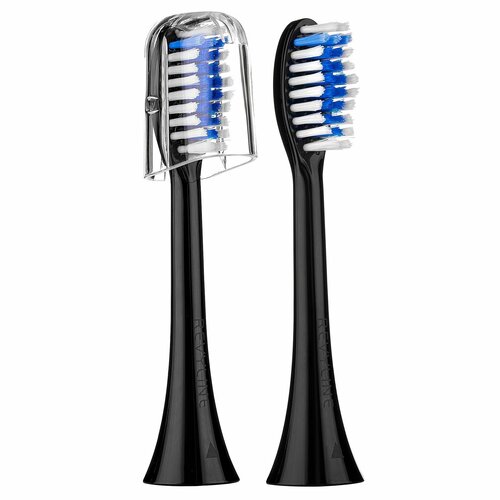 Сменные насадки для электрической звуковой зубной щетки Revyline RL 015, черные, 2 шт.