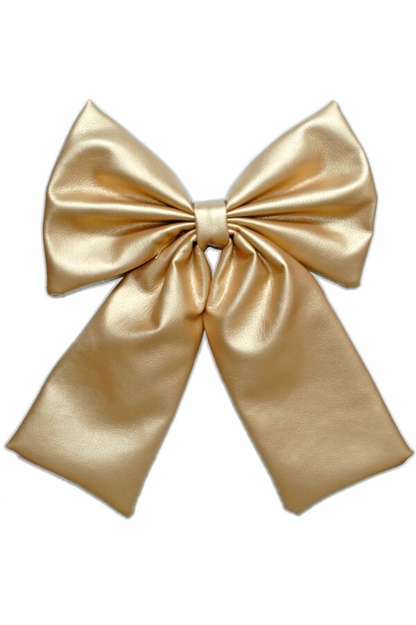 Бант на елку 30см, украшение новогоднее золотой однотонный, Crystal Trees — фото 1