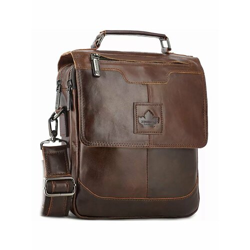 Сумка мессенджер , фактура гладкая, коричневый