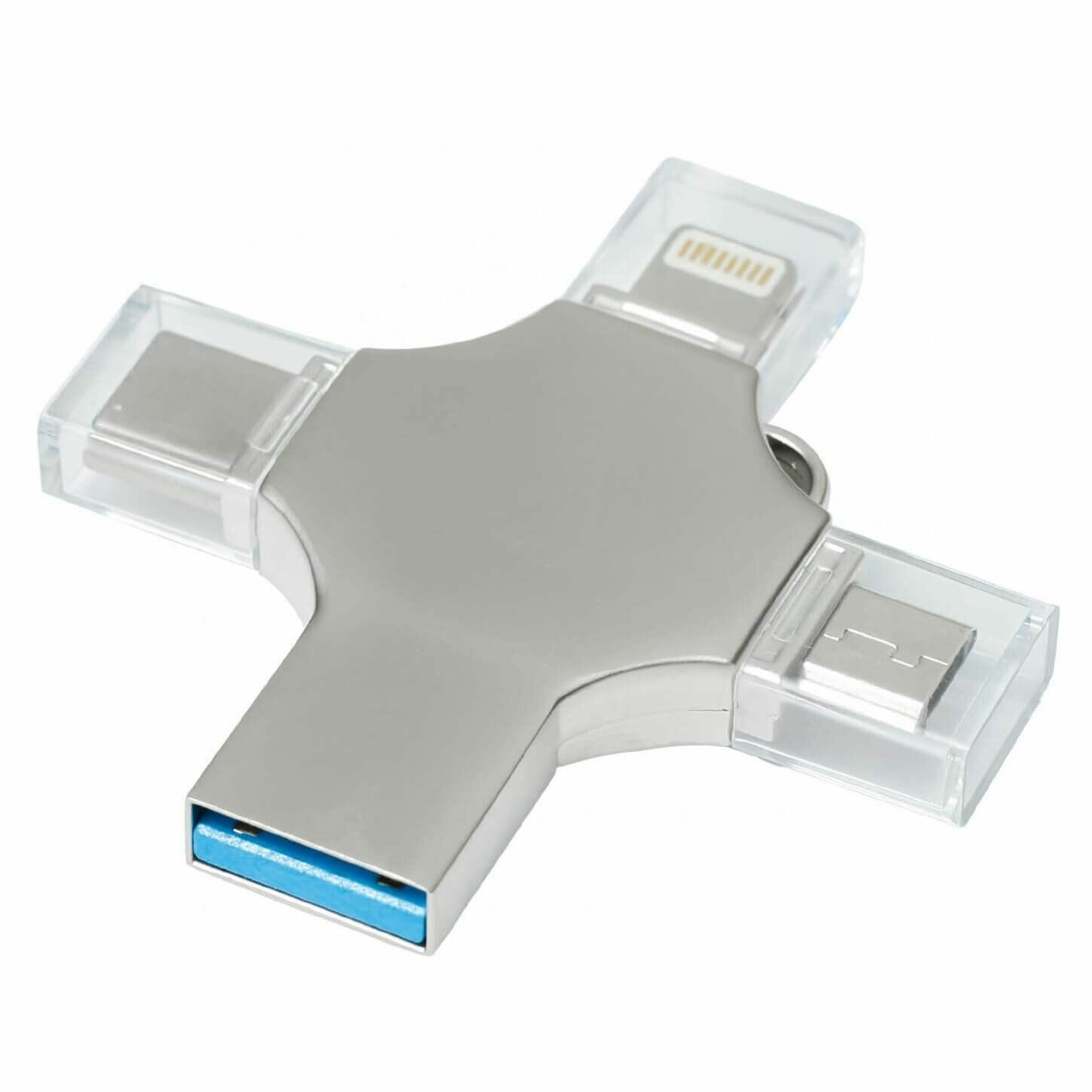 USB-флеш-накопитель Крестовая флешка 256 gb 256 ГБ, серебристый 3.0 — фото 1