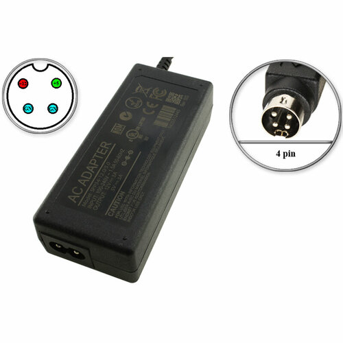 Адаптер питания 12V, 3A; 5V, 3A, 50W, 4pin 5GGC (JTA0512, SPP34-12.0/5.0-2000R-F), для портативных внешних жестких дисков, NAS и др. оборудования. черный