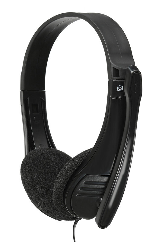 Игровые наушники с микрофоном Оклик HS-M150, накладные, проводные 2.2м, черные — фото 1