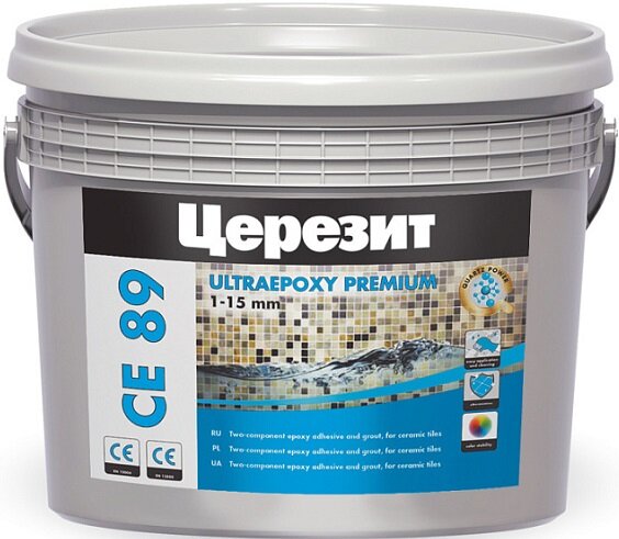 Эпоксидная Затирка 2-х комп. 2.5кг Pearl Gray 807 Серый Ceresit CE 89 Ultraepoxy Premium для Швов / Церезит СЕ 89.