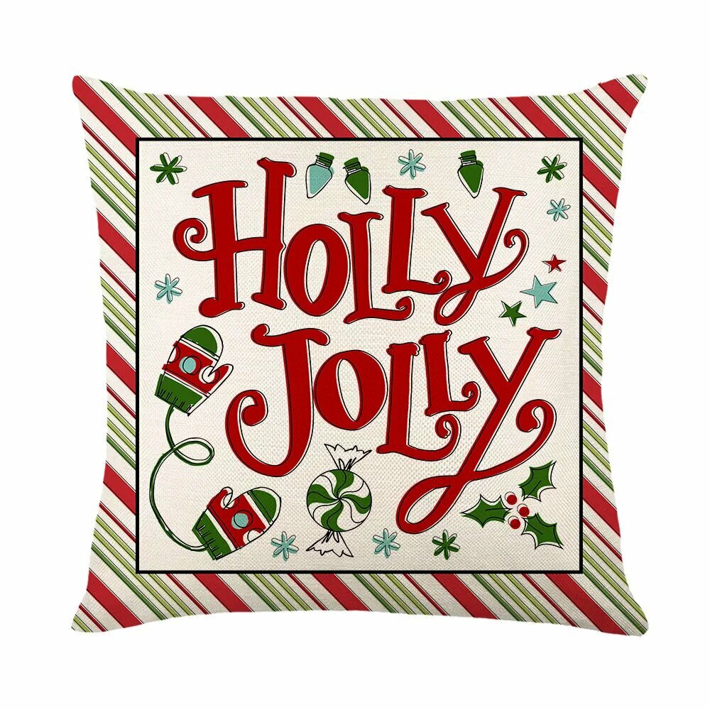 Хлопковая декоративная подушка 45x45 см Christmas Decoration Cushion A13 35x35cm(14x14in)
