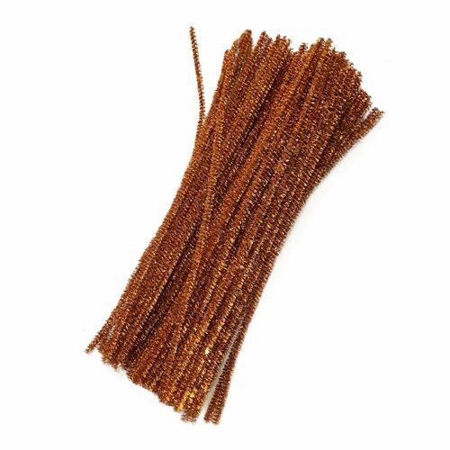 Синельная проволока с люрексом для творчества цв рыжий 100 шт 430₽