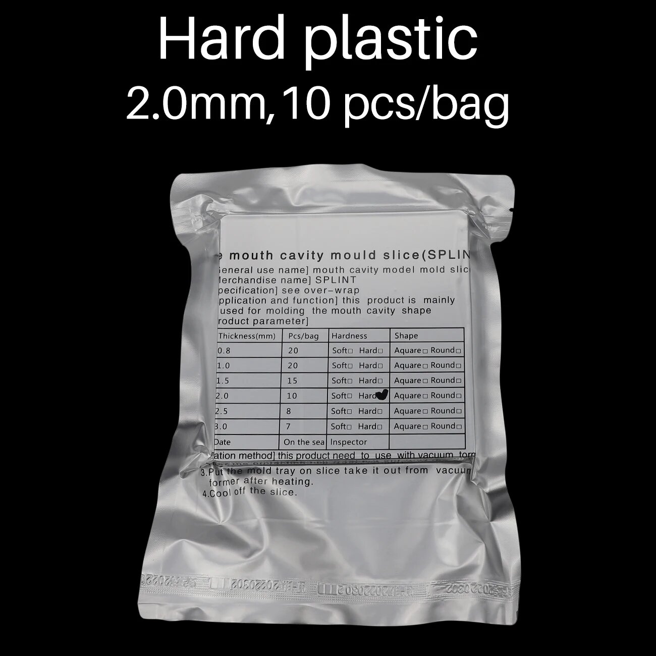 HARBOR DENT Термоформовочный лист для капп 1,0/1,5/2,0 мм, Hard Plastic 2.0mm
