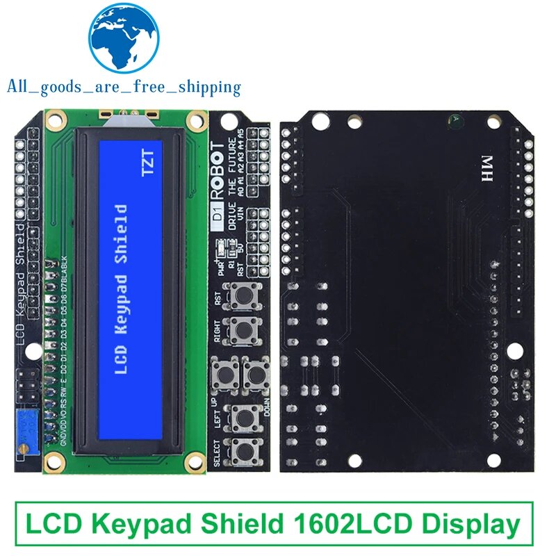 TZT 1/3 шт. ЖК-клавиатура Shield LCD1602 ЖК-дисплей 1602 модульный дисплей для Arduino ATMEGA328 ATMEGA2560 raspberry pi UNO синий экран, 3PCS
