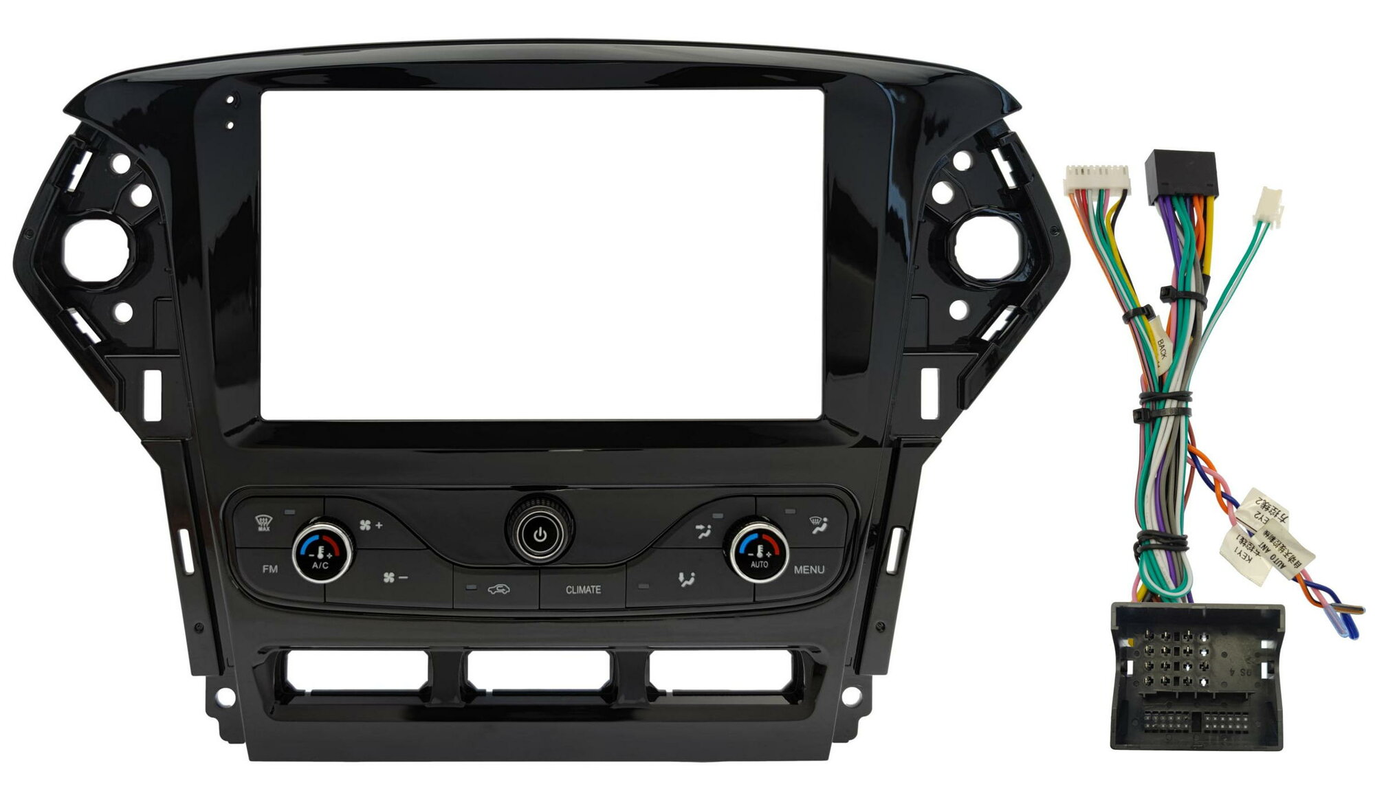 Рамка переходная Ford Mondeo 2010 - 2015 для авто с климат контролем для 9" магнитолы + проводка / Wide Media
