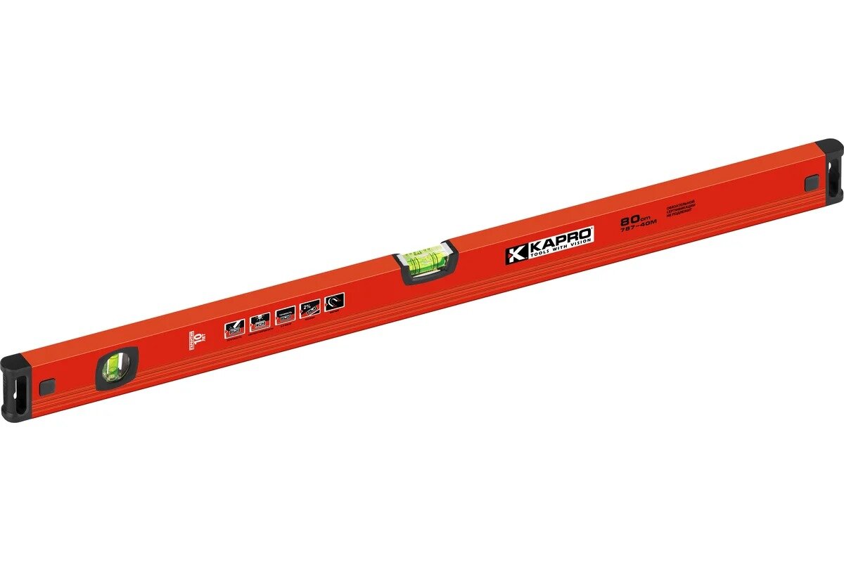 Уровень магнитный строительный 80 см 2 колбы Kapro 787-40-80М