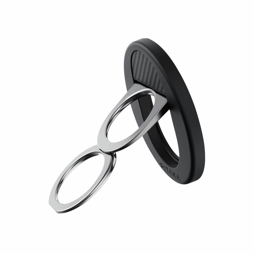 Магнитное кольцо-держатель Pitaka MagEZ Grip3, черный/серый (Black/Grey Twill) — фото 1