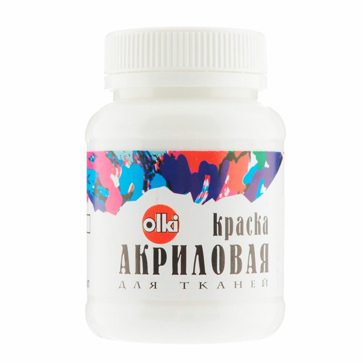 Акриловая краска белая для ткани, для шелка, хлопка, льна, синтетики, Olki, 100 мл — фото 1