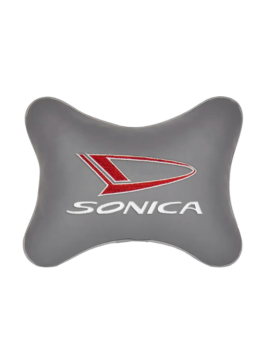 Подушка на подголовник серая экокожа DAIHATSU Sonica