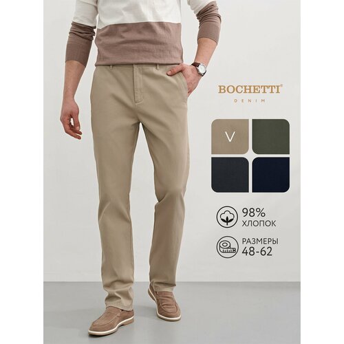 фото Брюки чинос bochetti, размер 34/33, бежевый